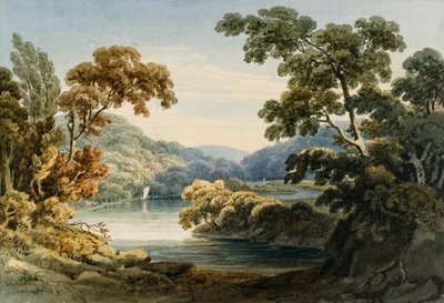 Na řece Neath (akvarel a tužka na papíře) od Thomas Hornor