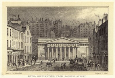 Royal Institution, z Hanover Street (rytina) od Thomas Hosmer (after) Shepherd
