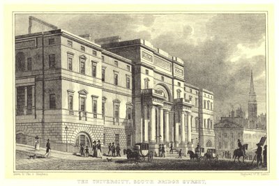Univerzita, South Bridge Street (rytina) od Thomas Hosmer (after) Shepherd