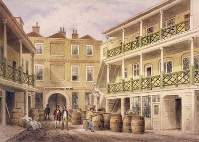Bell Inn, Aldersgate Street, Londýn, 1857 od Thomas Hosmer Shepherd
