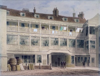 Belle Sauvage Yard, Ludgate Hill, Londýn, c1850 od Thomas Hosmer Shepherd
