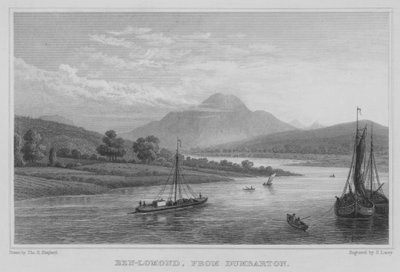 Ben-Lomond, z Dumbarton (rytina) od Thomas Hosmer Shepherd