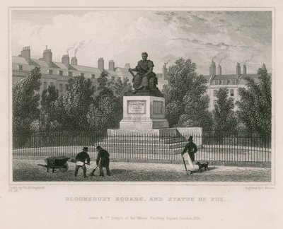 Bloomsbury Square a socha Foxe od Thomas Hosmer Shepherd
