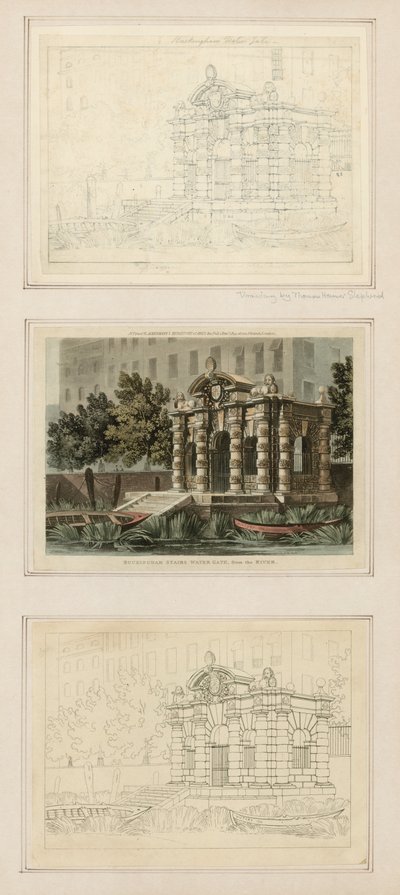 Buckingham Stairs Water Gate, od řeky od Thomas Hosmer Shepherd