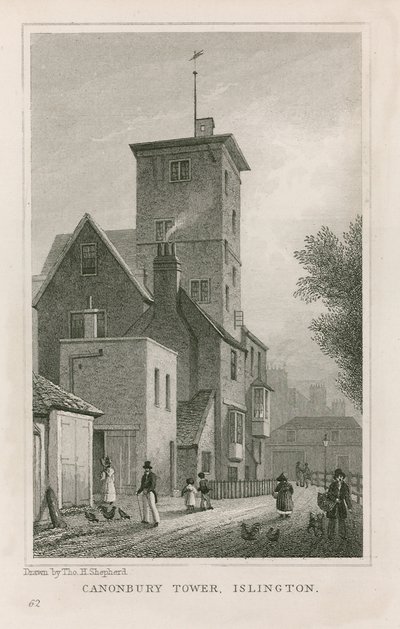 Dům a věž Canonbury od Thomas Hosmer Shepherd