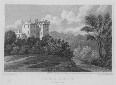 Castle Huntly, Perthshire (rytina) od Thomas Hosmer Shepherd