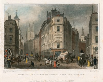 Cornhill a Lombard Street, Londýn, z Poultry od Thomas Hosmer Shepherd