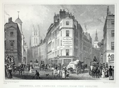 Cornill and Lombard Steet, from the Poultry, from 