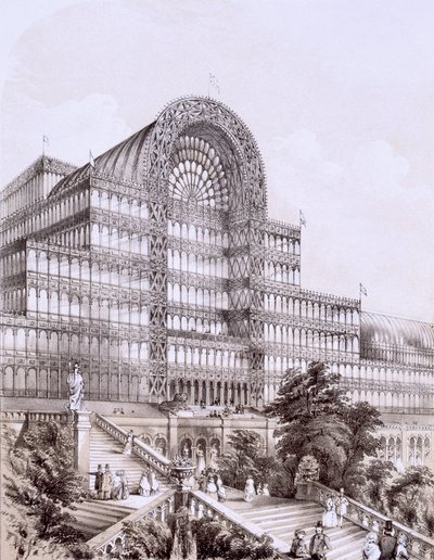Crystal Palace v Sydenhamu, přední část Velké příčné lodi, c1854. od Thomas Hosmer Shepherd