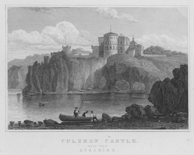 Culzean Castle, West View, Ayrshire (rytina) od Thomas Hosmer Shepherd