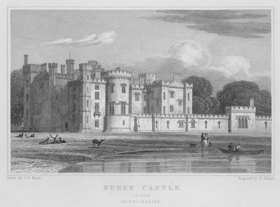 Dunse Castle, 2nd View, Berwickshire (rytina) od Thomas Hosmer Shepherd