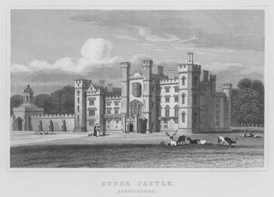 Dunse Castle, Berwickshire (rytina) od Thomas Hosmer Shepherd
