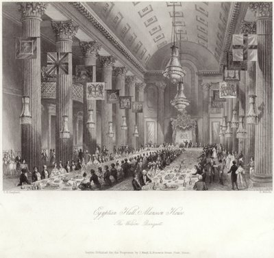 Egyptský sál v Mansion House během Wilsonovy hostiny od Thomas Hosmer Shepherd