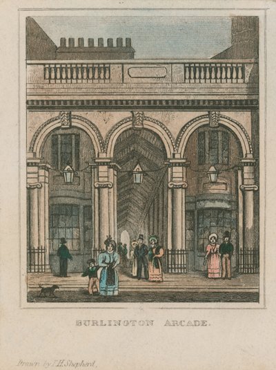 Vnější pohled na Burlington Arcade od Thomas Hosmer Shepherd