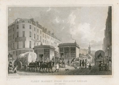 Fleet Market z Holborn Bridge (nyní odstraněn) od Thomas Hosmer Shepherd