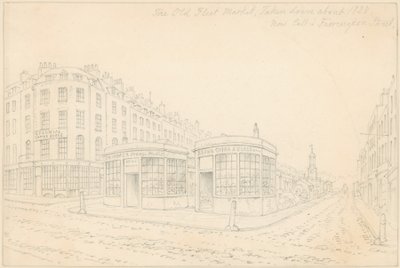 Fleet Market z mostu Holborn Bridge (nyní odstraněn) od Thomas Hosmer Shepherd