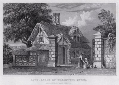 Gate-Lodge of Broomwell House, Brislington, poblíž Bristolu (rytina) od Thomas Hosmer Shepherd