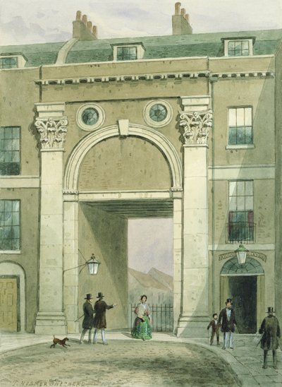 Brána k řece, Essex Street, 1857 od Thomas Hosmer Shepherd