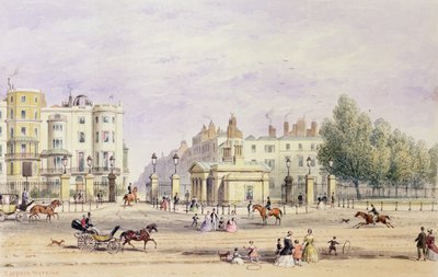 Grosvenorská brána a nová lóže, 1851 od Thomas Hosmer Shepherd