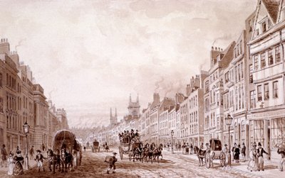 Holborn, Londýn, kolem roku 1830 od Thomas Hosmer Shepherd