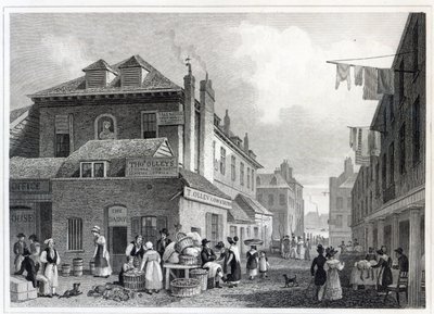 Hungerford Market, Strand, vyryl Thomas Barber, 1830 od Thomas Hosmer Shepherd