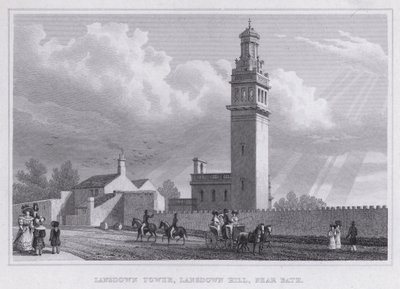 Lansdown Tower, Lansdown Hill, poblíž Bath (rytina) od Thomas Hosmer Shepherd