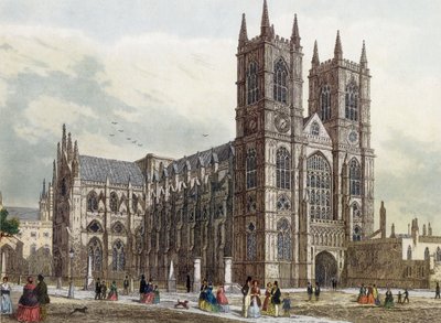Londýn: Westminsterské opatství, c. 1840 (rytina) od Thomas Hosmer Shepherd