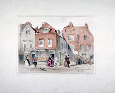 Dům pana Upcotta a postavy na Upper Street, Islington, Londýn, c1835. od Thomas Hosmer Shepherd