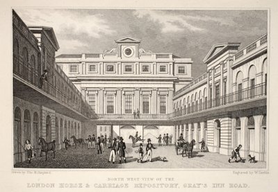 N.W. Pohled na London Horse and Carriage Repository, Gray