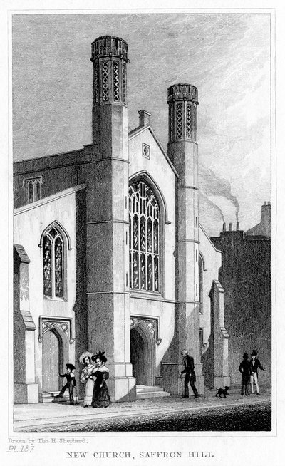New Church, Saffron Hill, Camden, Londýn, 19. století. od Thomas Hosmer Shepherd