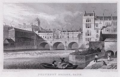 Pulteney Bridge, Bath (rytina) od Thomas Hosmer Shepherd