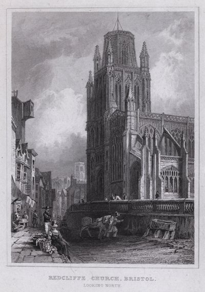 Redcliffe Church, Bristol, při pohledu na sever (rytina) od Thomas Hosmer Shepherd