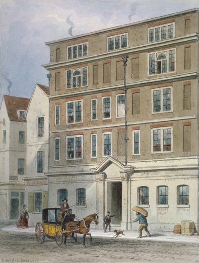 Rezidence Titus Oates, Oat Lane, City of London, 1848 od Thomas Hosmer Shepherd