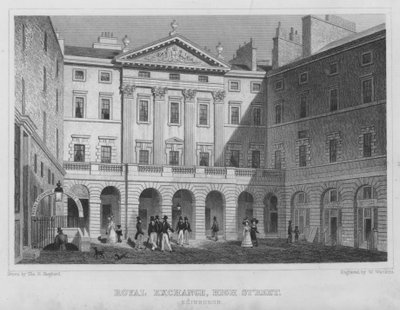 Royal Exchange, High Street, Edinburgh (rytina) od Thomas Hosmer Shepherd