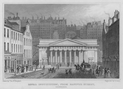 Royal Institution, z Hanover Street, Edinburgh (rytina) od Thomas Hosmer Shepherd