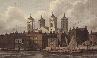 Kostel sv. Jana, Smith Square (akvatinta) od Thomas Hosmer Shepherd