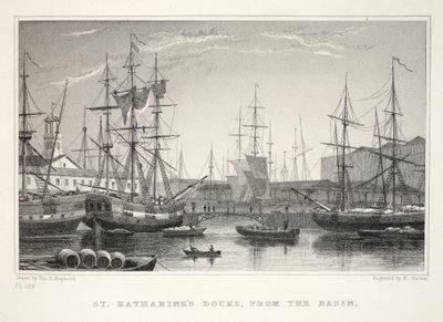 St Katherine Docks, od Basin, Tower, od London and it