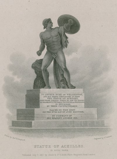 Socha Achilles v Hyde Parku, Londýn od Thomas Hosmer Shepherd