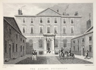 Albany, Piccadilly, z hospody „Londýn a jeho okolí v devatenáctém století“. Jones und Co., 1827-1829 od Thomas Hosmer Shepherd