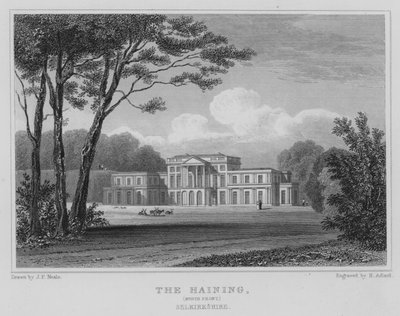 The Haining, North Front, Selkirkshire (rytina) od Thomas Hosmer Shepherd