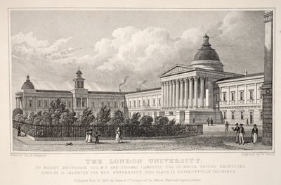 Londýnská univerzita, z hospody „Londýn a jeho okolí v devatenáctém století“. Jones und Co., 1827-1829 od Thomas Hosmer Shepherd