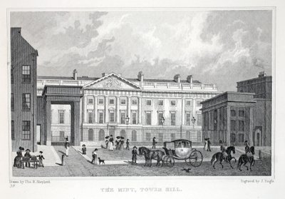 The Mont, Tower Hill, z hospody „Londýn a jeho okolí v devatenáctém století“. Jones und Co., 1827-1829 od Thomas Hosmer Shepherd