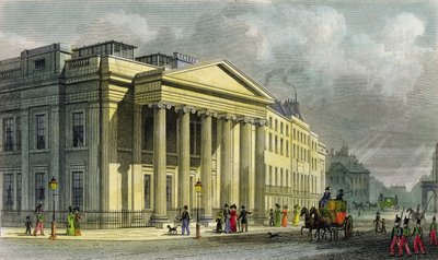 The New College of Physicians, Pall Mall, East, vyryl Thomas Barber (1768-1843) (barevná rytina) od Thomas Hosmer Shepherd