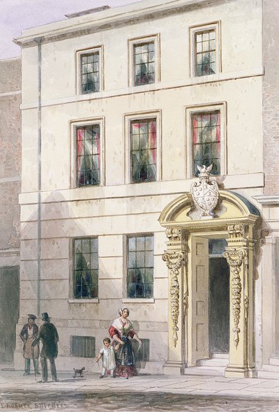 The New Front of Painter Stainers Hall, 1850 (wc na papíře) od Thomas Hosmer Shepherd