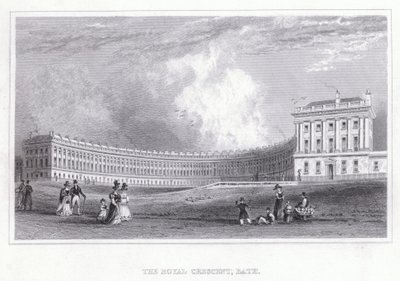 The Royal Crescent, Bath (rytina) od Thomas Hosmer Shepherd