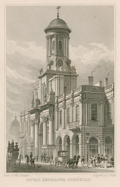 The Royal Exchange, Cornhill, Londýn od Thomas Hosmer Shepherd