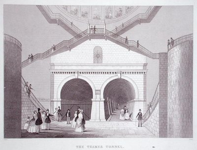 Temžský tunel, kolem 1851-55 (litho) od Thomas Hosmer Shepherd