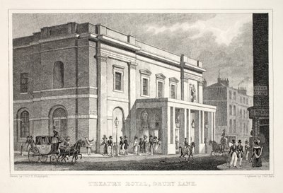 Theatre Royal, Drury Lane, z hospody „Londýn a jeho okolí v devatenáctém století“. Jones und Co., 1827-1829 od Thomas Hosmer Shepherd