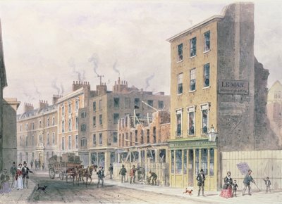 Prohlédněte si Threadneedle Street, stahujte dolů pro vylepšení, Merchant Taylors, Hall nebo Alderman Moon Print Shop na rohu Finch Lane od Thomas Hosmer Shepherd