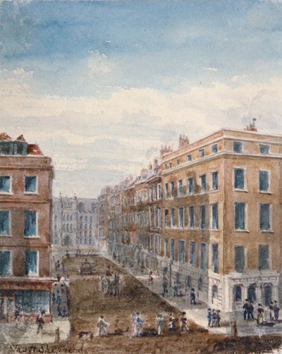 Pohled na King Street, při pohledu na sever od Cheapside do Guildhall, City of London, 1840 od Thomas Hosmer Shepherd